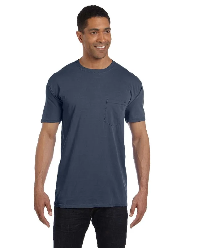 T-shirts with spring colors -Comfort Colors Garment-Dyed Pocket T-Shirt | Denim