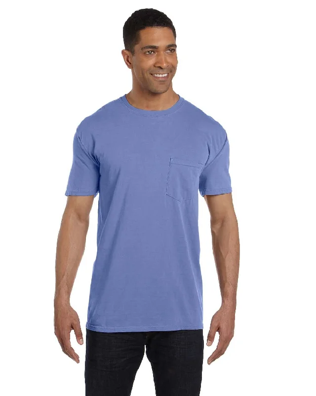 T-shirts for winter fun -Comfort Colors Garment-Dyed Pocket T-Shirt | Flo Blue