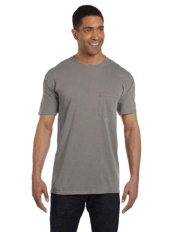 T-shirts for silky vibes -Comfort Colors Garment-Dyed Pocket T-Shirt | Grey