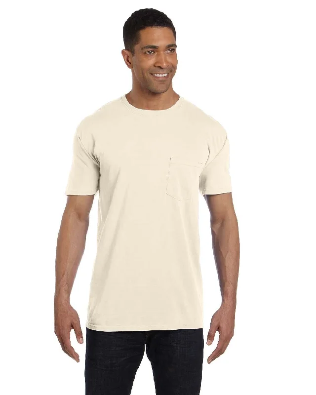 T-shirts for breeze vibes -Comfort Colors Garment-Dyed Pocket T-Shirt | Ivory