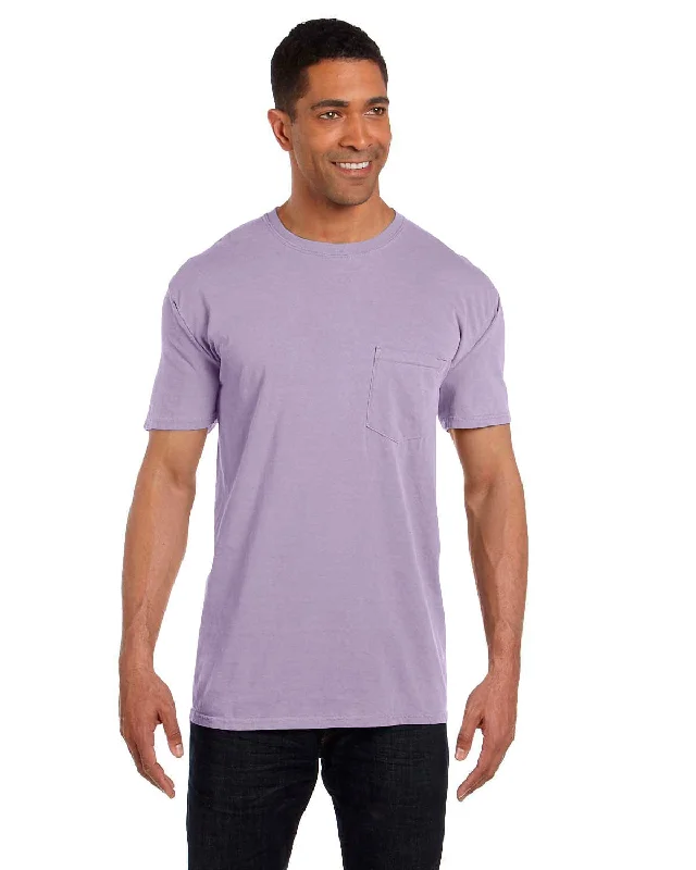 T-shirts with summer prints -Comfort Colors Garment-Dyed Pocket T-Shirt | Orchid