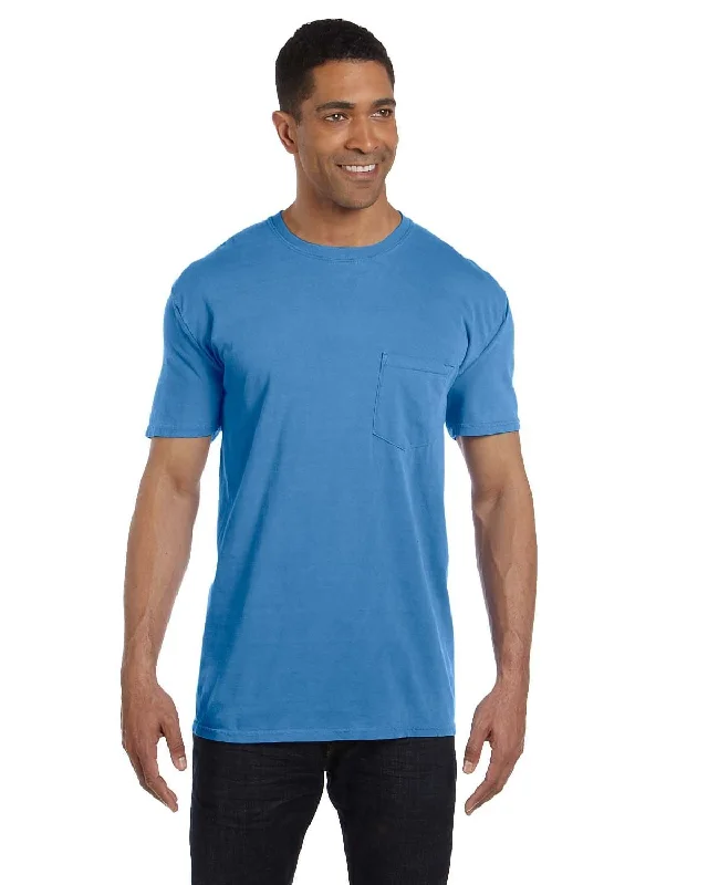 T-shirts with camera designs -Comfort Colors Garment-Dyed Pocket T-Shirt | Royal Caribe