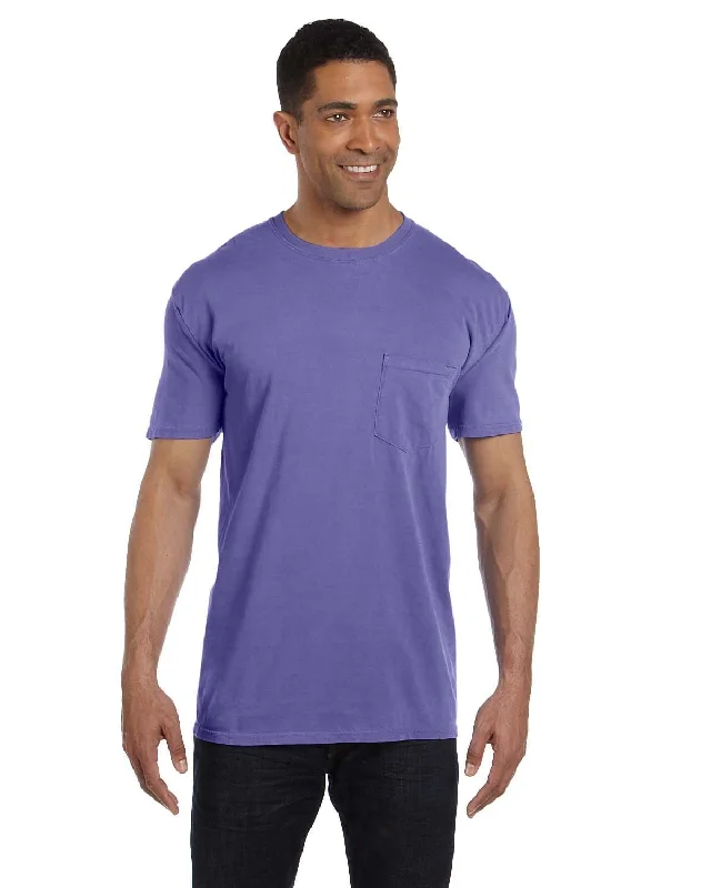 T-shirts with whale designs -Comfort Colors Garment-Dyed Pocket T-Shirt | Violet