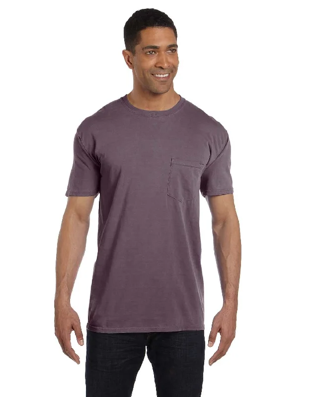 T-shirts with owl graphics -Comfort Colors Garment-Dyed Pocket T-Shirt | Wine