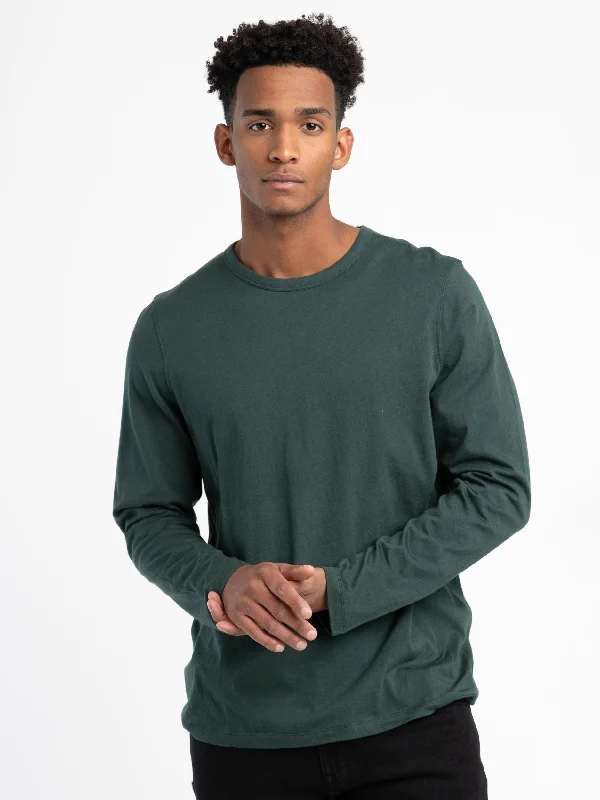 T-shirts for cinema lovers -Dark Green Cotton/Cashmere Longshirt