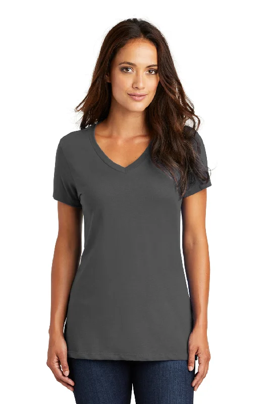 T-shirts with ocean themes -District Womens Perfect Weight Short Sleeve V-Neck T-Shirt - Charcoal Grey