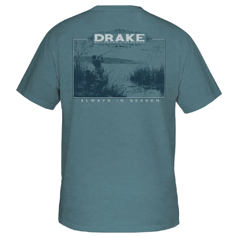 T-shirts for bright vibes -Drake Old Timers T-Shirt- Smoke Blue Heather