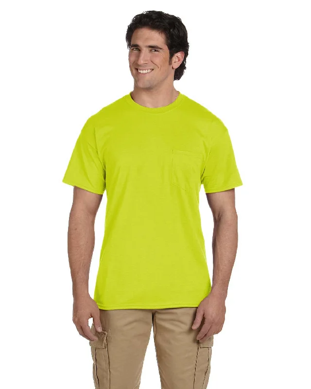 T-shirts with diamond graphics -Gildan DryBlend 50/50 Pocket T-Shirt | Safety Green