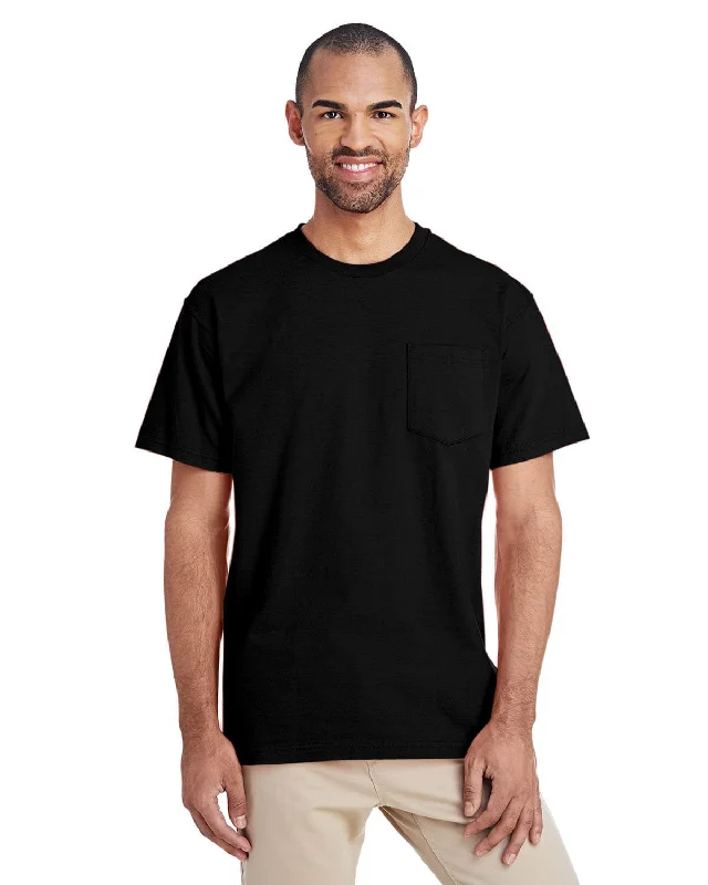 T-shirts with yarn art -Gildan Hammer T-Shirt with Pocket | Black