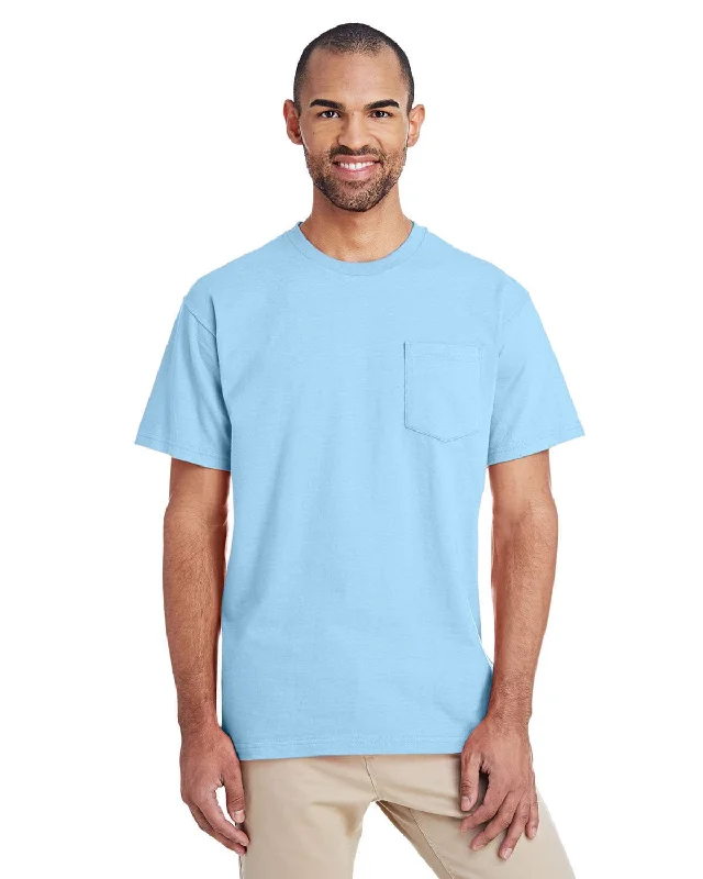 T-shirts with eclipse graphics -Gildan Hammer T-Shirt with Pocket | Chambray