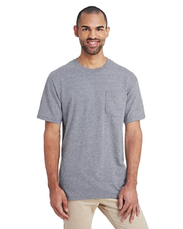 T-shirts with cocktail art -Gildan Hammer T-Shirt with Pocket | Rs Sport Grey