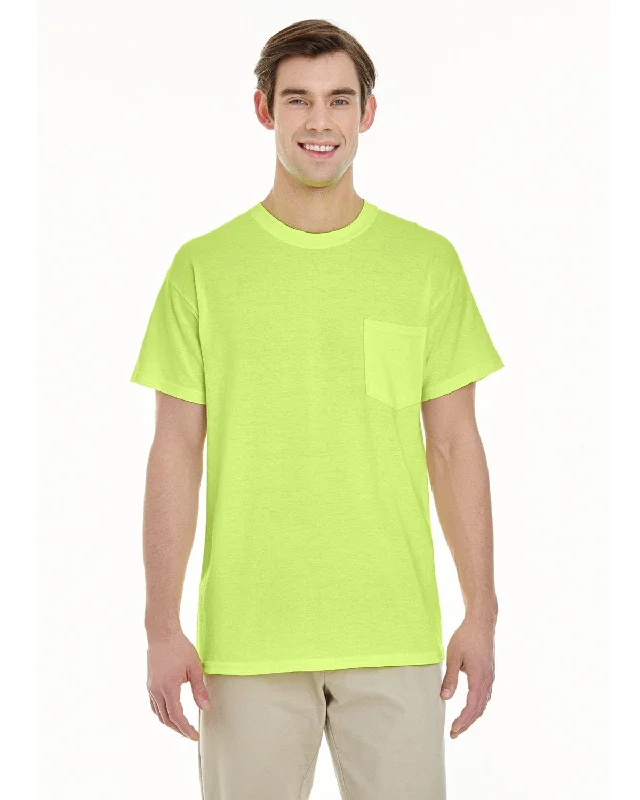 T-shirts for summer camp -Gildan Pocket T-Shirt | Safety Green