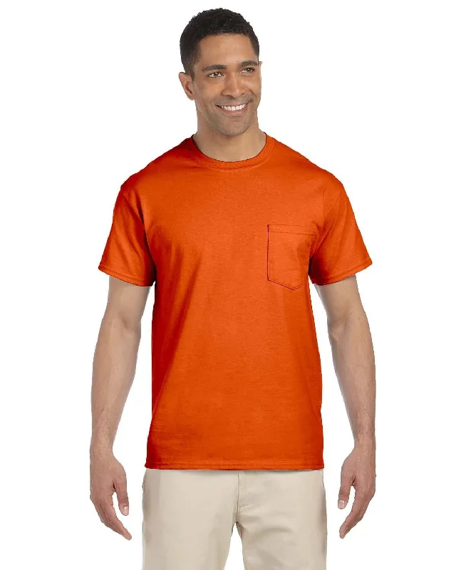 T-shirts for students affordable -Gildan Ultra Cotton Pocket T-Shirt | Orange