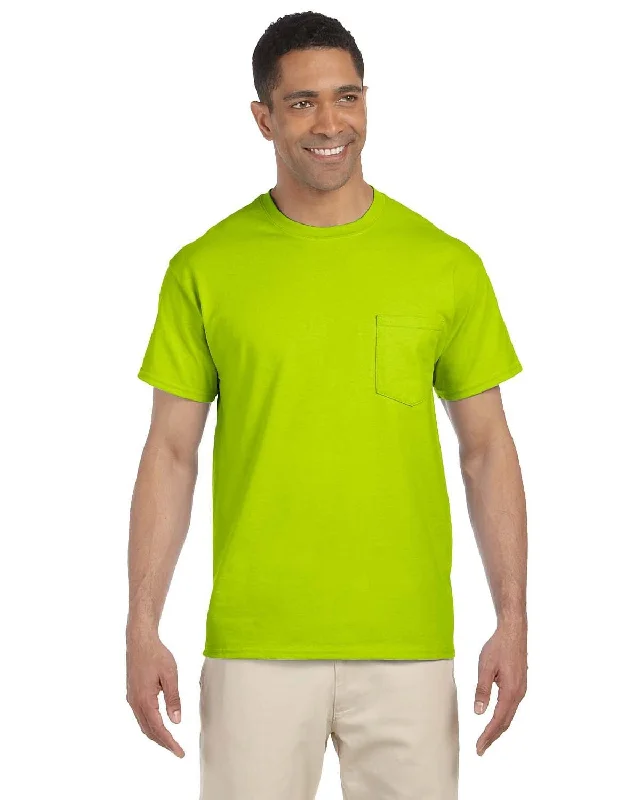 T-shirts for tribal vibes -Gildan Ultra Cotton Pocket T-Shirt | Safety Green