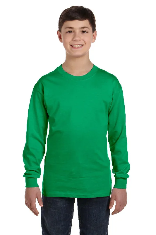 T-shirts with sculpture graphics -Gildan Youth Long Sleeve Crewneck T-Shirt - Irish Green