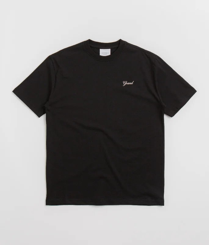 T-shirts for winter fans -Grand Collection Script T-Shirt - Black / Black