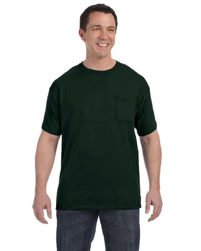 T-shirts with globe art -Hanes Authentic-T Pocket T-Shirt | Deep Forest