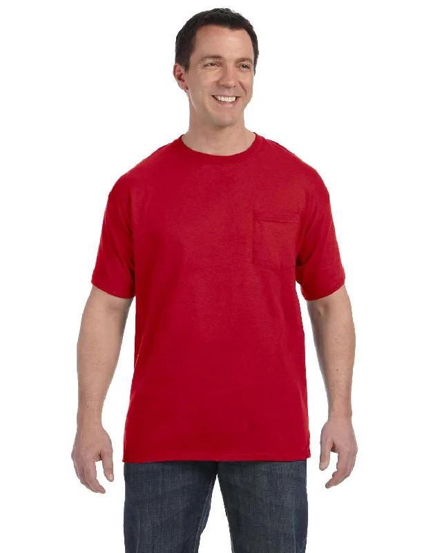 T-shirts with sunset colors -Hanes Authentic-T Pocket T-Shirt | Deep Red