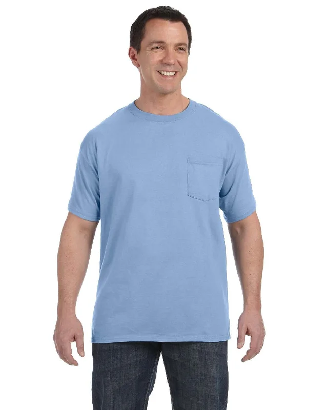 T-shirts with funny memes -Hanes Authentic-T Pocket T-Shirt | Light Blue