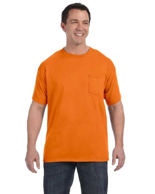 T-shirts for breeze vibes -Hanes Authentic-T Pocket T-Shirt | Orange