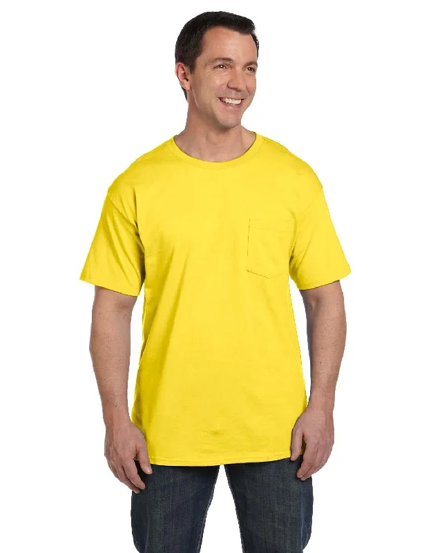 T-shirts with graffiti style -Hanes Beefy-T Pocket T-Shirt | Yellow