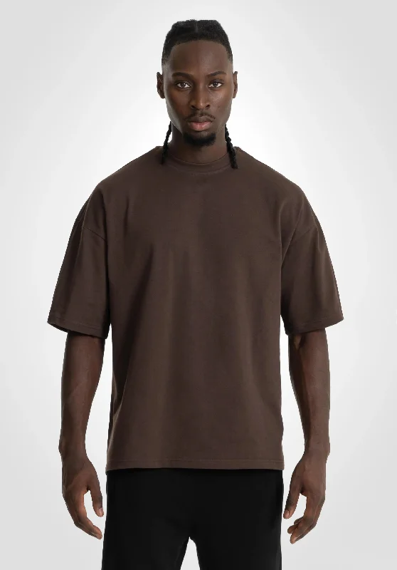 T-shirts for celebration fans -Heavy Oversize Tee - Brown