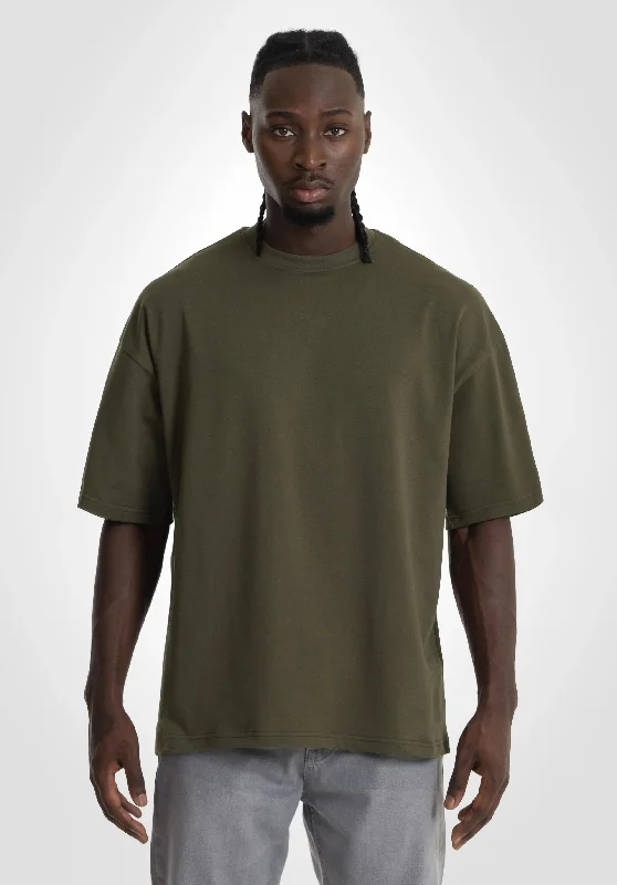 T-shirts for flight fans -Heavy Oversize Tee - Olive