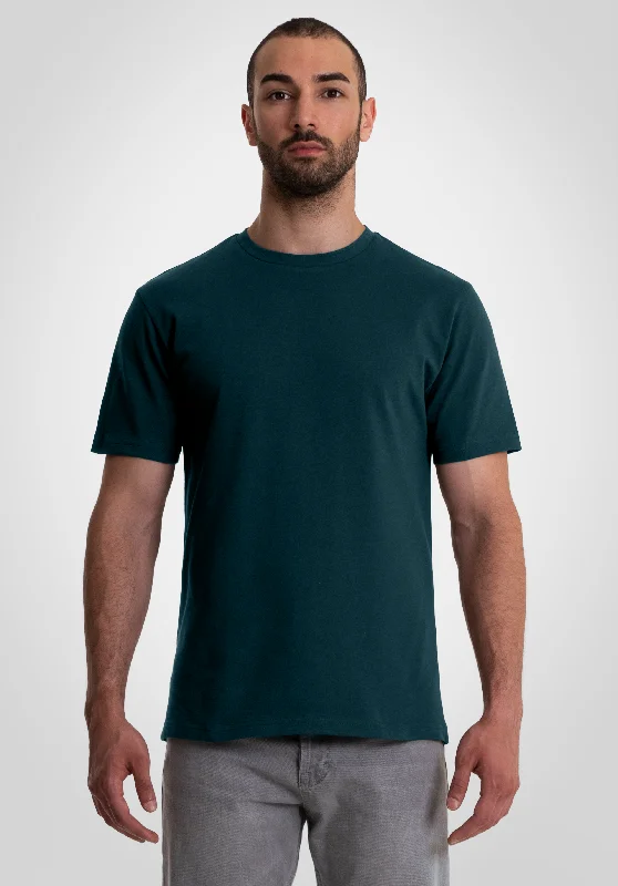 T-shirts for outdoor adventures -Heavy Regular Fit Tee - Dark Pine Green