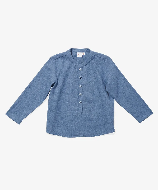 T-shirts for daisy lovers -Lupo Shirt, Blue Flannel