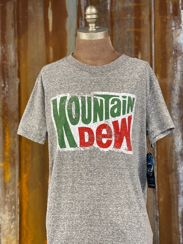 T-shirts with popcorn art -Mountain Dew Retro Graphic Tee- Heather Grey