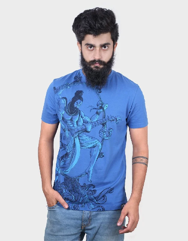 T-shirts with pixel art -Natraj Blue T-Shirt