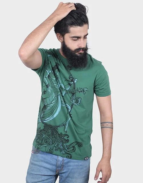 T-shirts with tie-front detail -Natraj Green T-Shirt