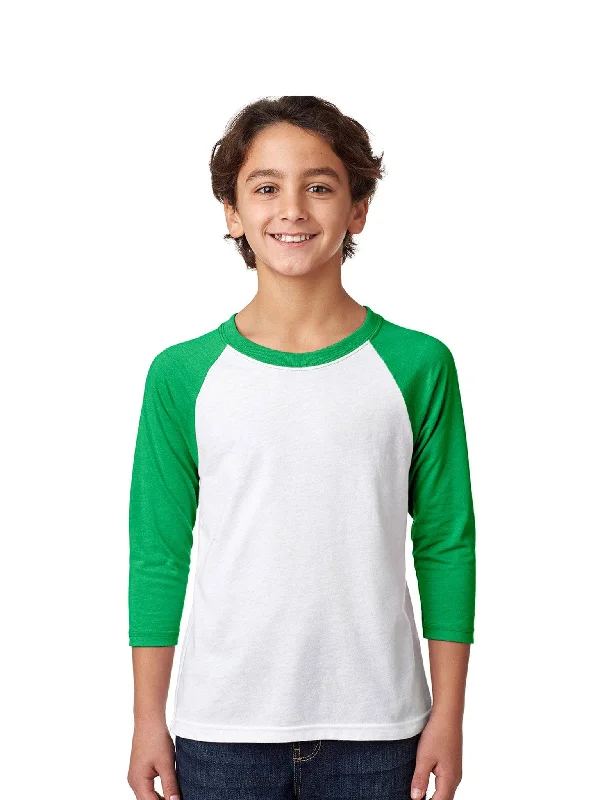 T-shirts for ocean conservation -Next Level Youth CVC 3/4-Sleeve Raglan Tee