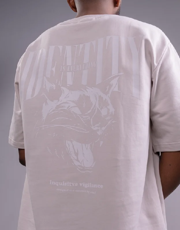 T-shirts for citrus fans -Panther | Identity is everything | Oversized | Beige