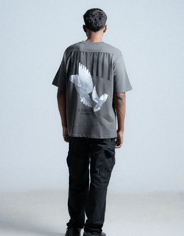 T-shirts for twilight vibes -Peace Dove | Identity Is Everything | Oversized T-shirt | Dark Grey