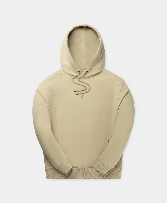 T-shirts for workwear durable -Pelican Beige Mono Oversized Hoodie