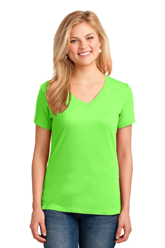 T-shirts for programmers geeky -Port & Company Womens Core Short Sleeve V-Neck T-Shirt - Neon Green