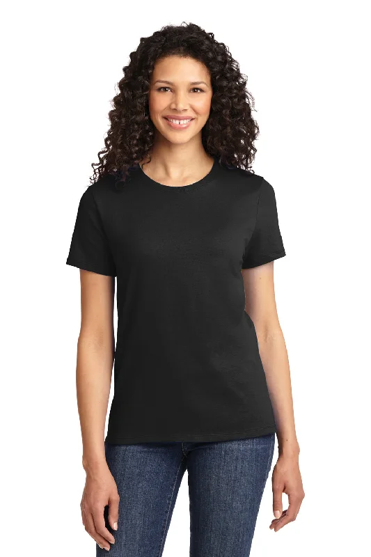 T-shirts for plant lovers -Port & Company Womens Essential Short Sleeve Crewneck T-Shirt - Jet Black