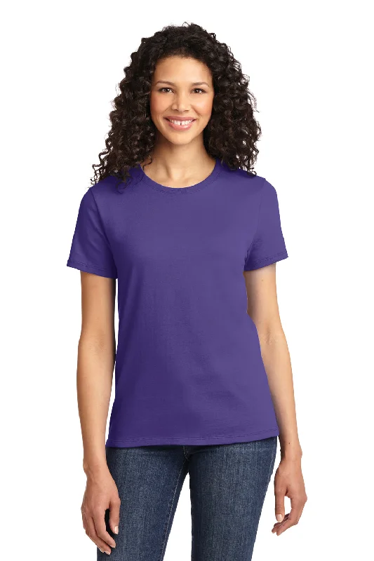 T-shirts with nature prints -Port & Company Womens Essential Short Sleeve Crewneck T-Shirt - Purple