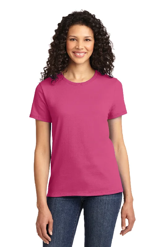 T-shirts with ranch themes -Port & Company Womens Essential Short Sleeve Crewneck T-Shirt - Sangria Pink - Closeout