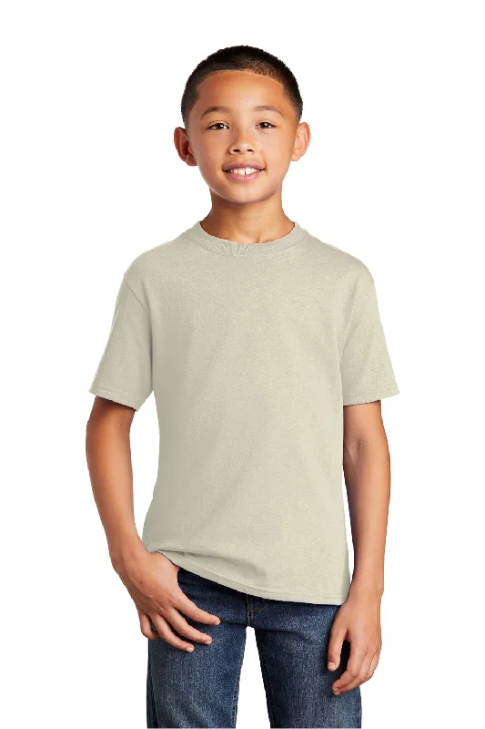 T-shirts for quilters cozy -Port & Company Youth Core Short Sleeve Crewneck T-Shirt - Natural