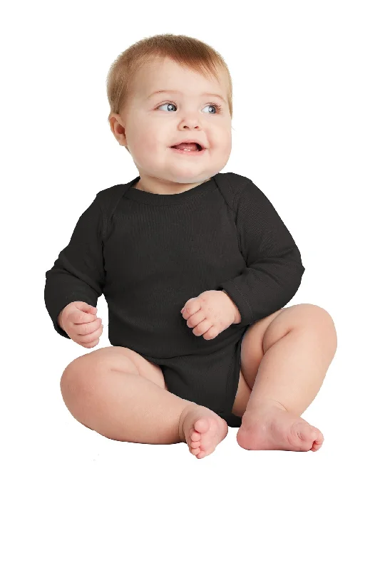 T-shirts with jellyfish prints -Rabbit Skins™ Infant Long Sleeve Baby Rib Bodysuit. RS4411