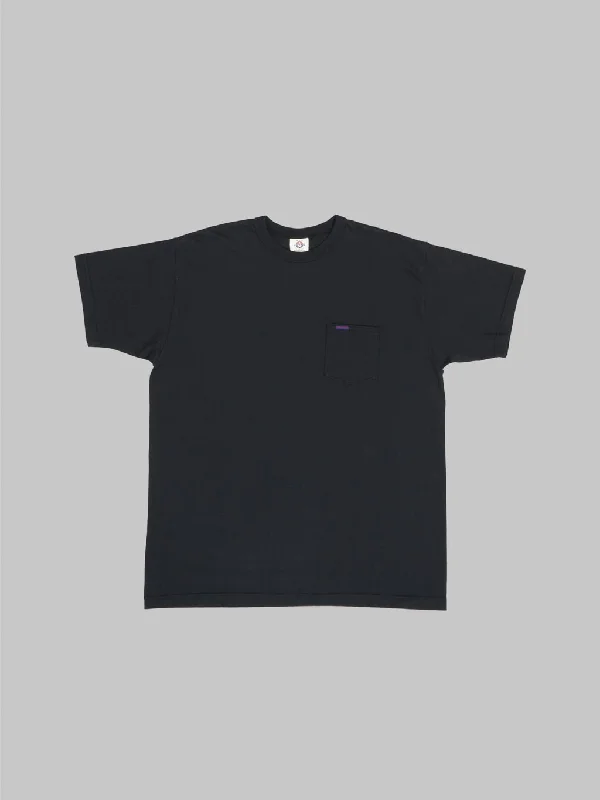 T-shirts for rugged vibes -Samurai Jeans SJST-PCMIIL Heavyweight Pocket Plain Black