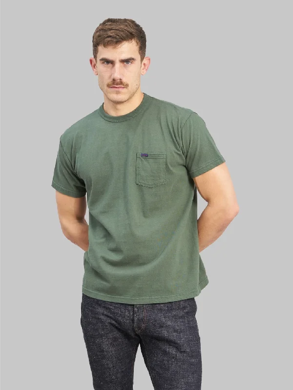 T-shirts for photographers artsy -Samurai Jeans SJST-PCMIIL Heavyweight Pocket Plain Moss Green