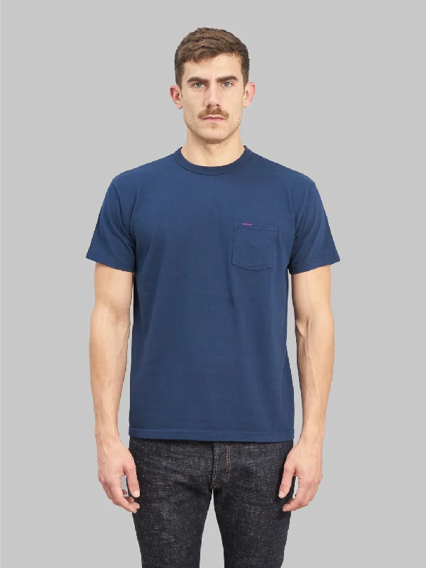 T-shirts for world travelers -Samurai Jeans SJST-PCMIIL Heavyweight Pocket Plain Navy