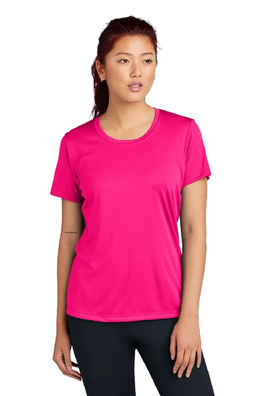 T-shirts for metallic fans -Sport-Tek Womens Competitor Moisture Wicking Short Sleeve Crewneck T-Shirt - Raspberry Pink