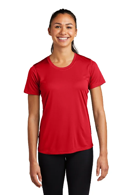 T-shirts with feather graphics -Sport-Tek Womens Competitor Moisture Wicking Short Sleeve Crewneck T-Shirt - True Red