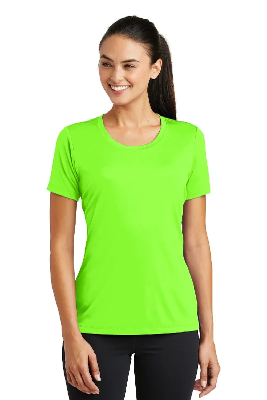 T-shirts for events custom -Sport-Tek Womens Tough Moisture Wicking Short Sleeve Crewneck T-Shirt - Neon Green - Closeout