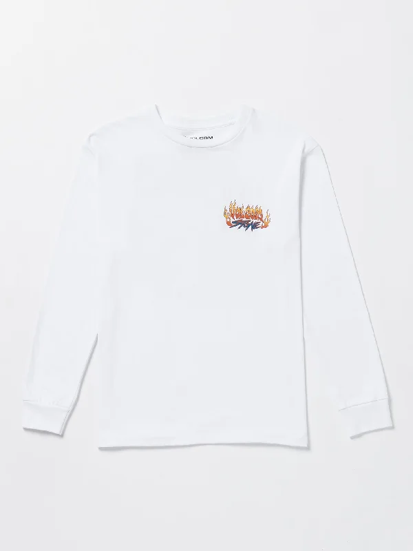 T-shirts for coastal living -Big Boys Trux Long Sleeve Tee - White