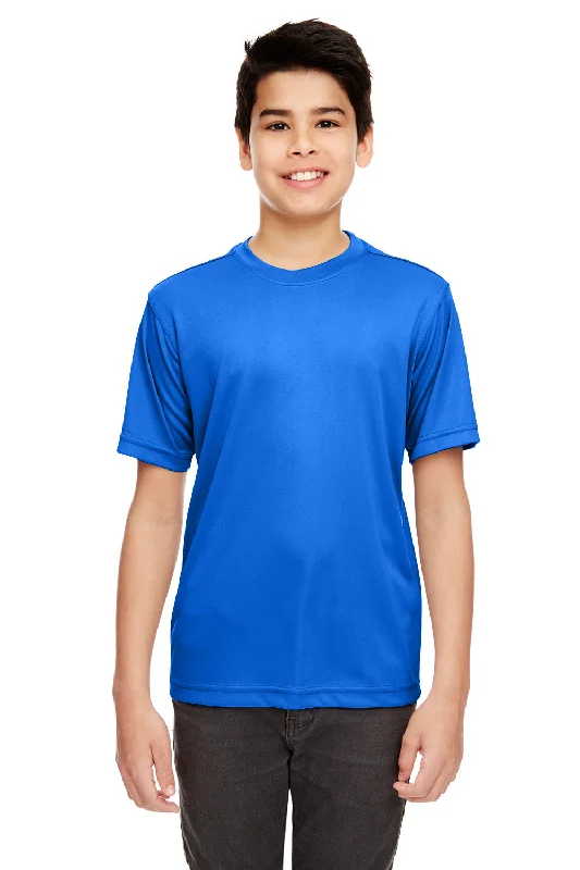 T-shirts with compass art -UltraClub Youth Cool & Dry Performance Moisture Wicking Short Sleeve Crewneck T-Shirt - Royal Blue